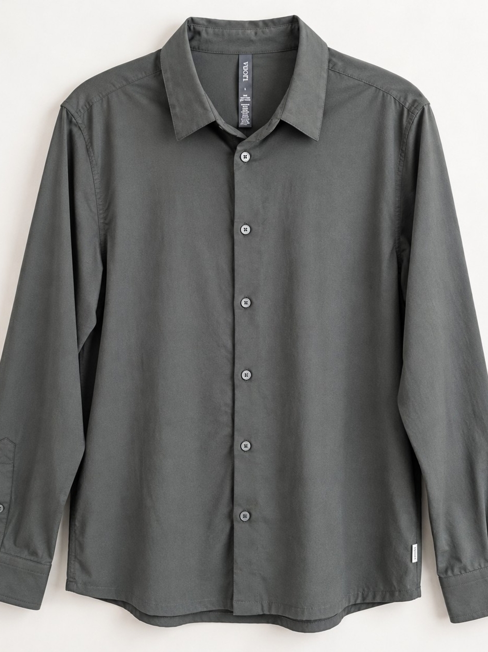 Vuori Men's L Manhattan Long-Sleeve Performance Button Down Shirt Gray